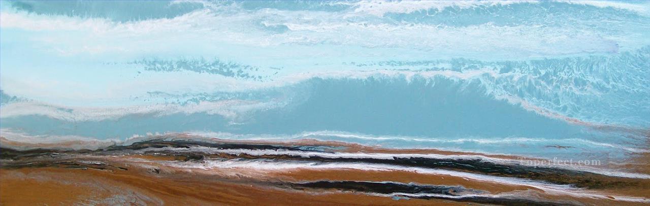 受信する抽象的な海の風景油絵